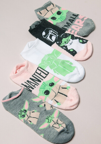 5Pk Mandalorian Pink Wanted No Show Socks 5Pk Mandalorian Pink Wanted No Show Socks Image 4