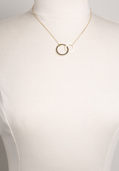 Women's Double Ring Gold Chain Necklace Image 4