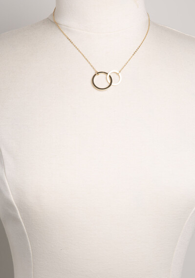 Women's Double Ring Gold Chain Necklace Women's Double Ring Gold Chain Necklace Image 4