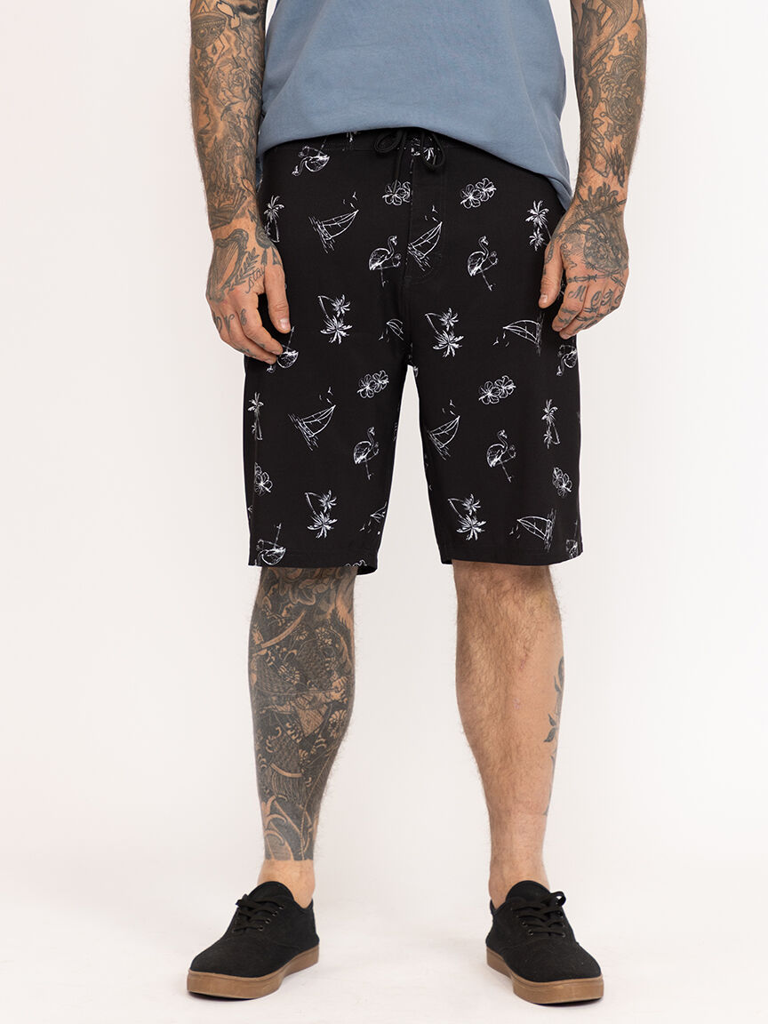 Men's Printed Tropical Board Shorts