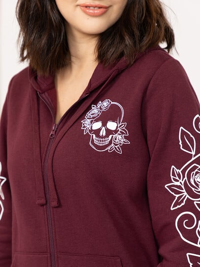 Women's Skull Zip Hoodie Women's Skull Zip Hoodie