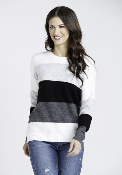 Women's Colour Block Lace Up Sweater Image 1