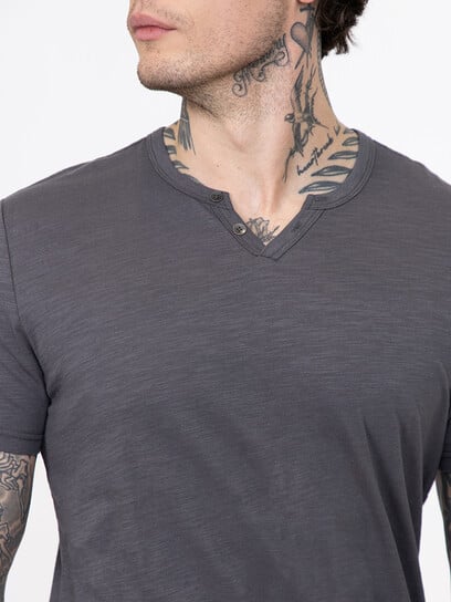 Men's Slub Notch Henley Tee Men's Slub Notch Henley Tee