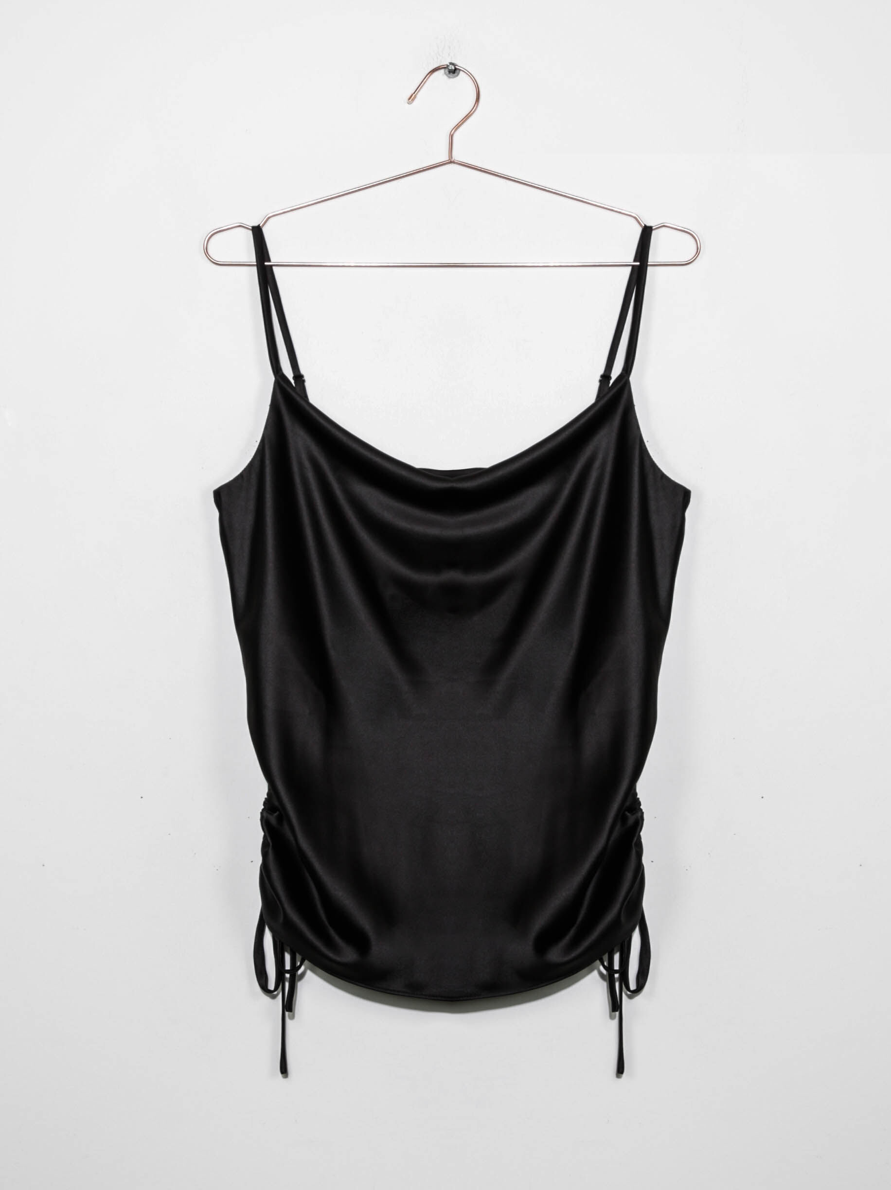 Satin cowl neck tank discount