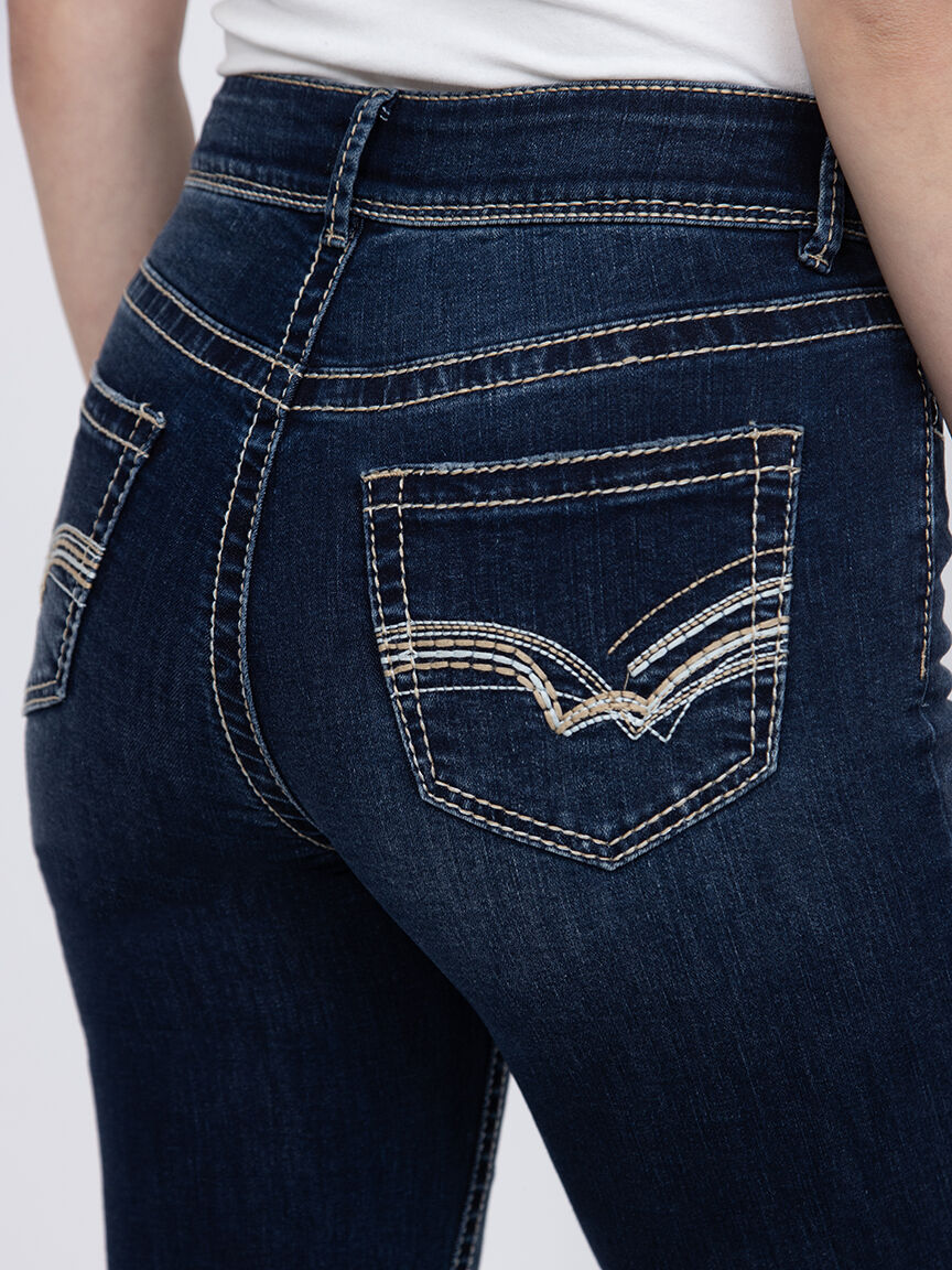 Women's Dark wash Contrast Thick Stitched Baby boot