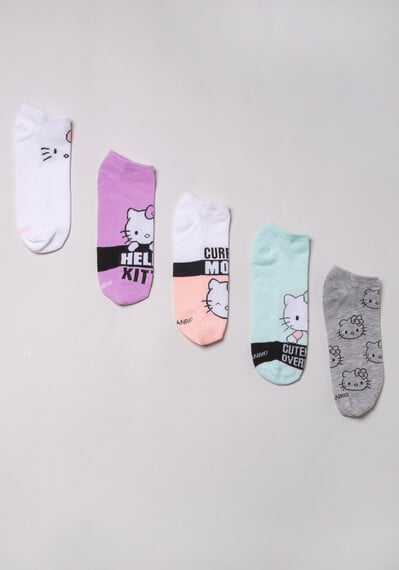 5Pk Hello Kitty Current Mood No Show Socks Image 1