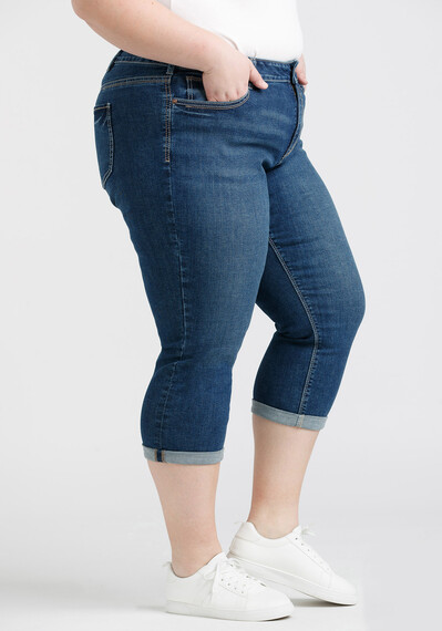 Women's Plus 2 Tone Stitch Cuffed Jean Image 3