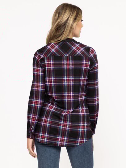 Women's Lace Up Plaid Shirt Women's Lace Up Plaid Shirt