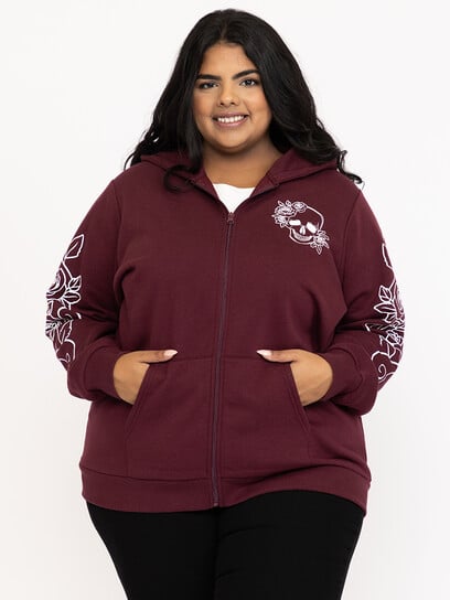 Women's Skull Zip Hoodie Women's Skull Zip Hoodie