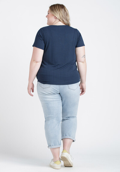 Women's Lace Up Ribbed Tee Image 2