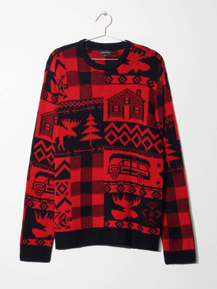 Men's Red Buffalo Sweater Image 5