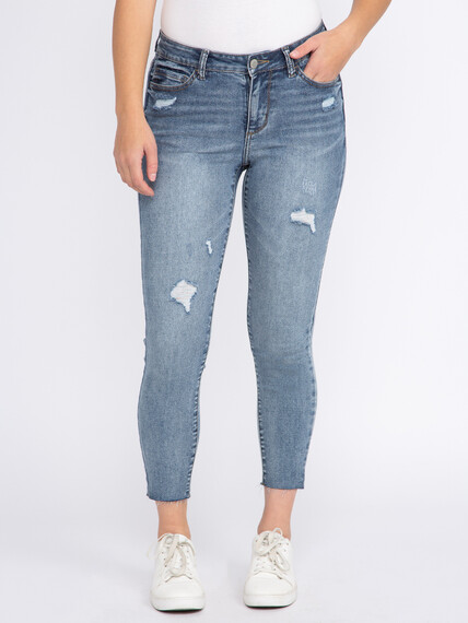Women's Destroyed Ankle Skinny Jeans Image 2