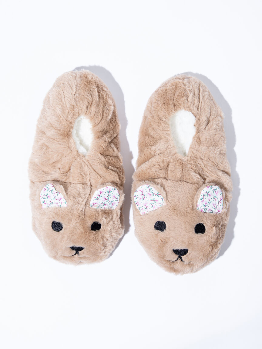 Women's Brown Bear Slippers