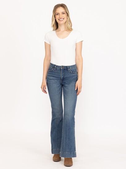Women's Medium Wash Retro Premium Trouser Jeans Women's Medium Wash Retro Premium Trouser Jeans
