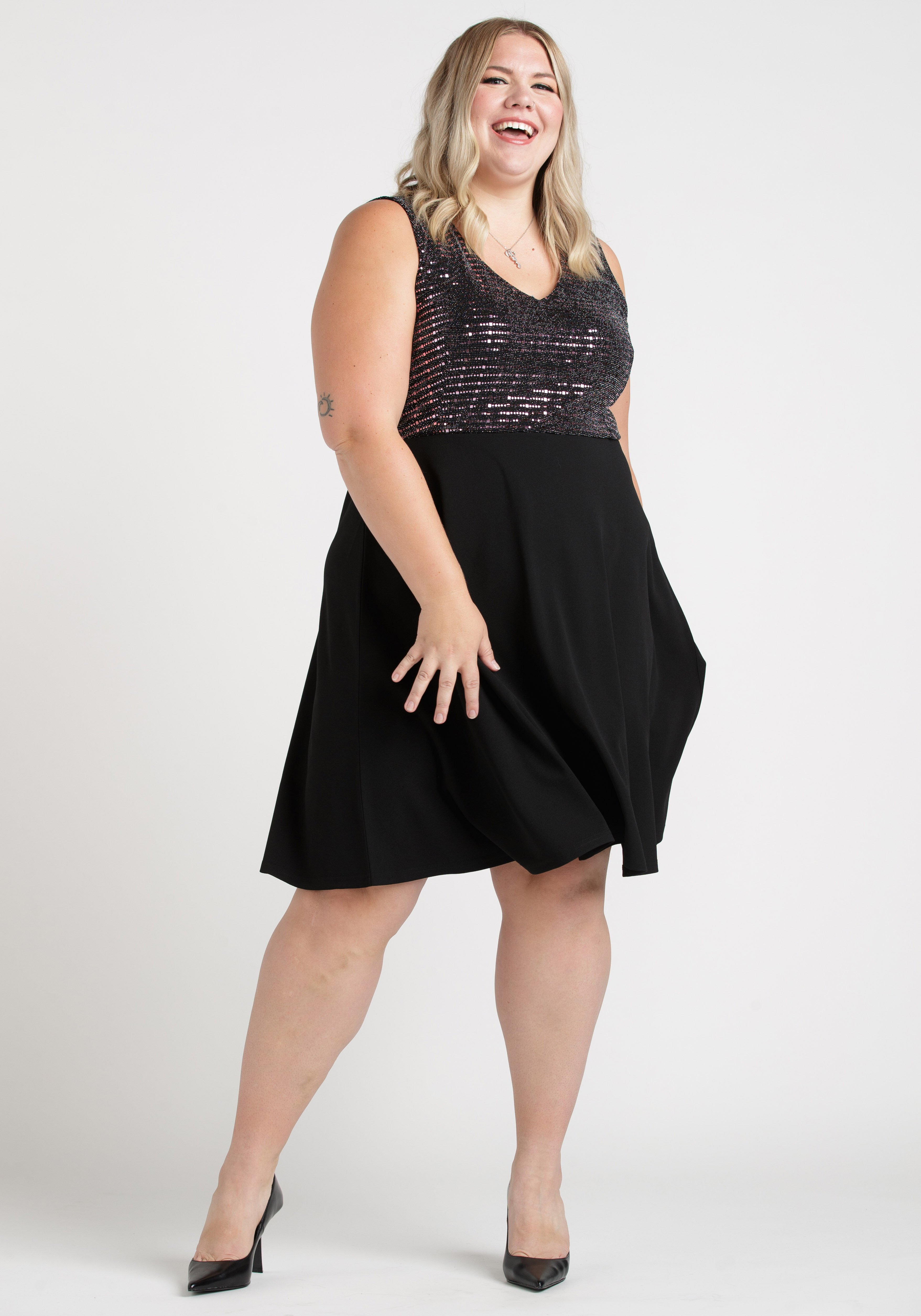 Plus size sequin top dress hotsell