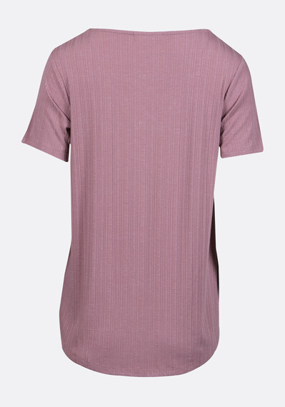 Women's Lace Up Ribbed Tee Image 5