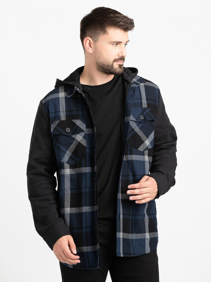 Men's Plaid Flannel Shirt Jacket Image 2