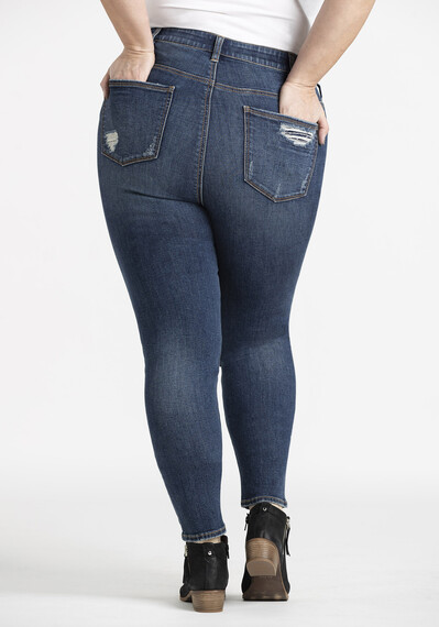 Women's Plus Rip & Repair High Rise Skinny Jeans Image 2