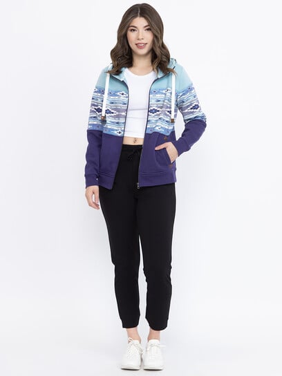 Women's Geo Colour Block Zip Hoodie Women's Geo Colour Block Zip Hoodie