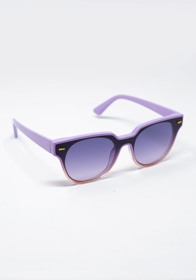 Women's Purple Flat Lens Wayfarer Image 2