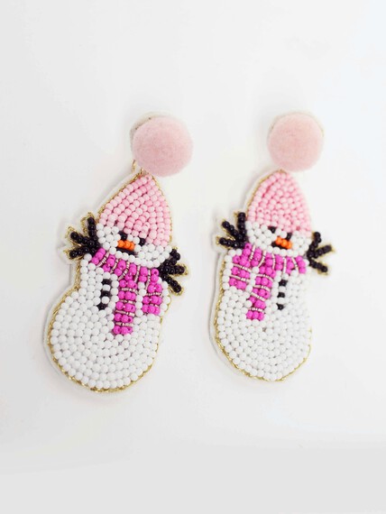 Women's Snowman Beaded Earrings Women's Snowman Beaded Earrings Image 1