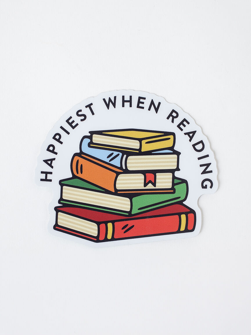 Happiest When Reading Sticker