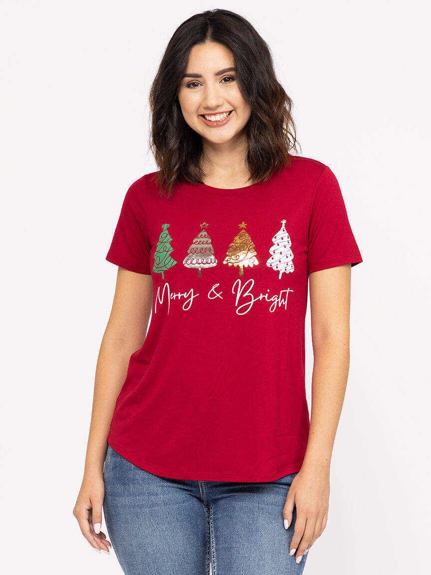 Women's Merry & Bright Crew Neck Tee