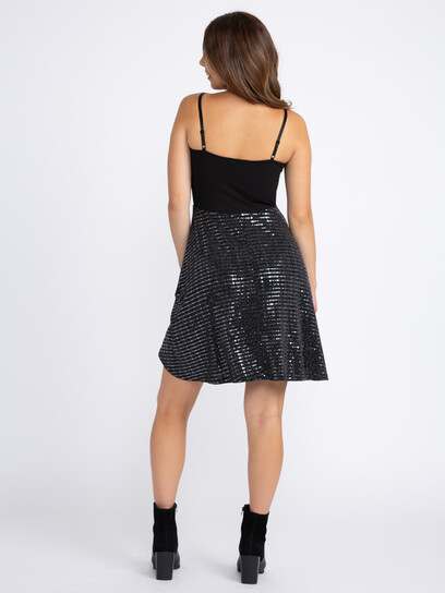 Women's shimmer Skirt Strappy Dress