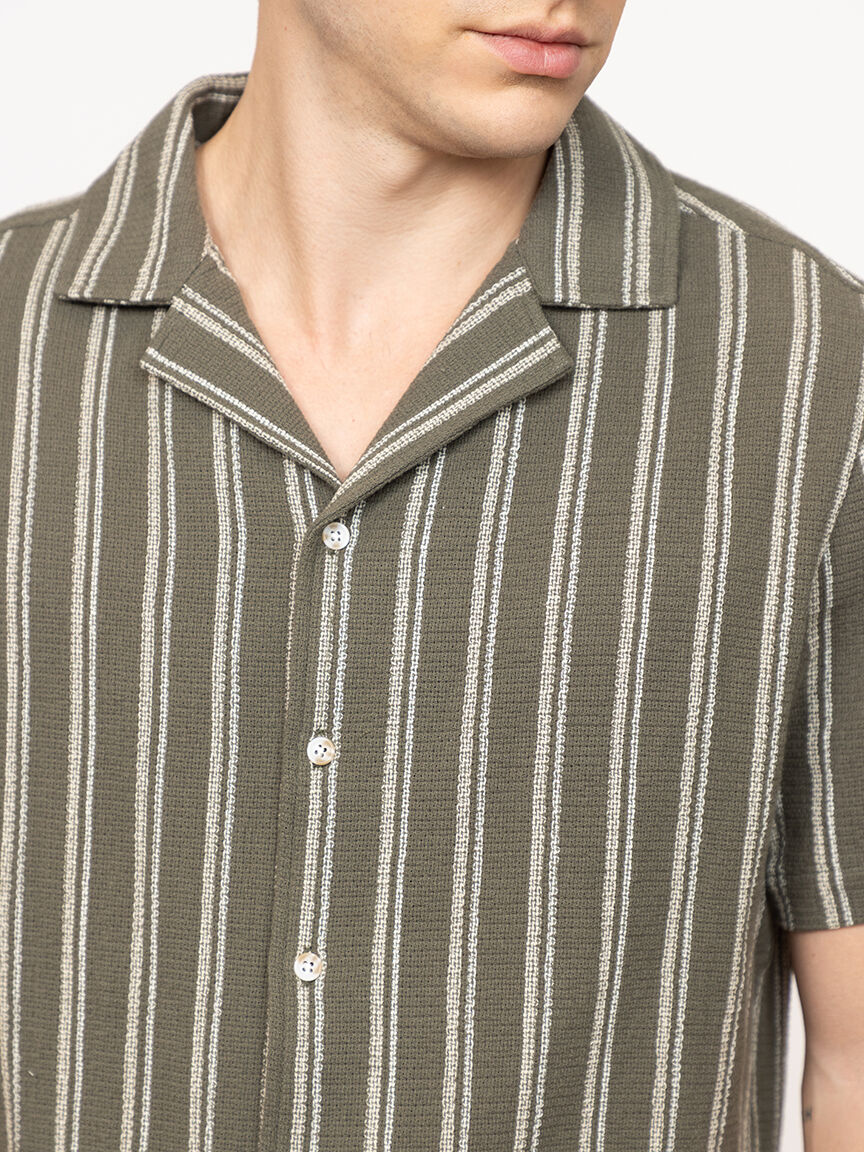 Men's Textured Stripe Shirt