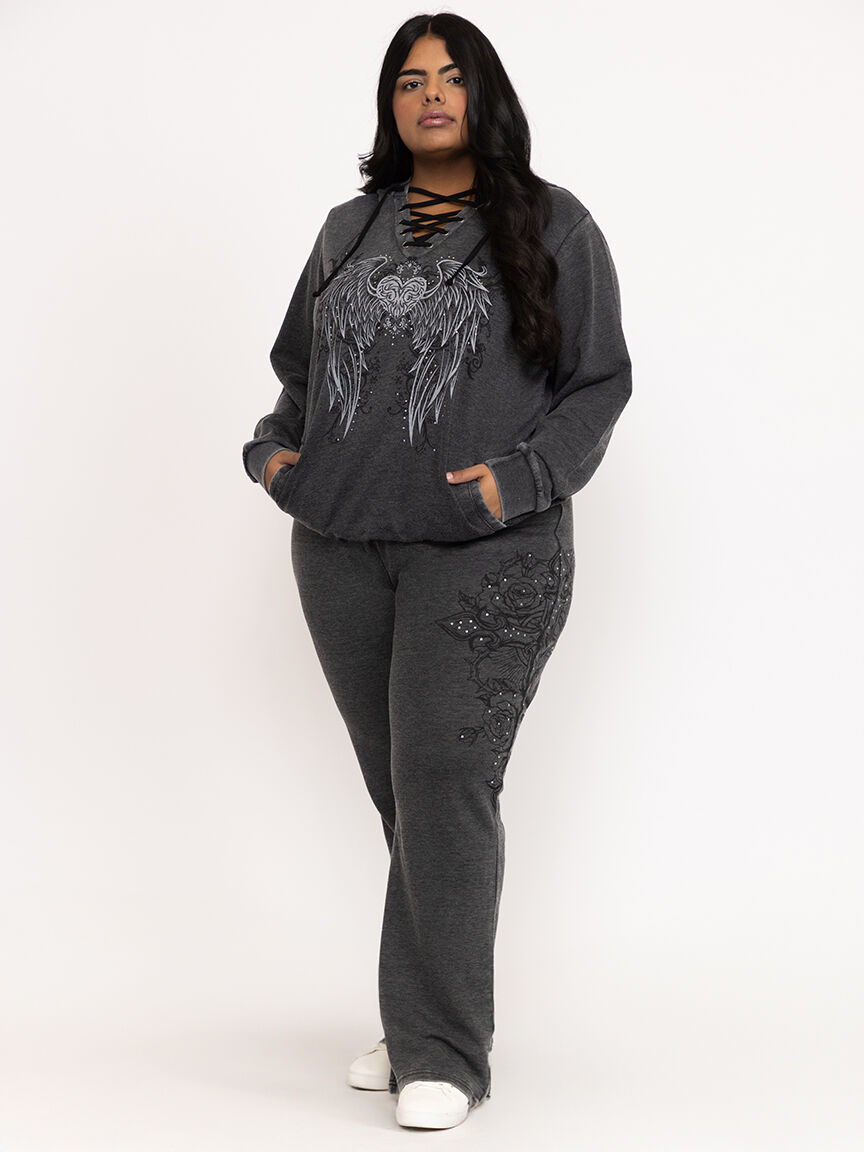 Women's Cross Print Fleeece Pant