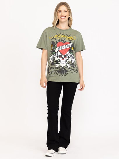 Women's Rhinestone Skull Tee Women's Rhinestone Skull Tee