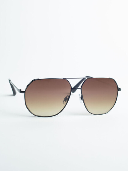 Men's Black Frame Amber Sunglasses Image 4