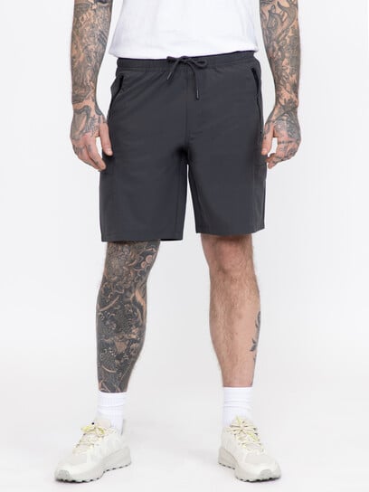 Athletic Grey Nylon Cargo E-Waist Short Athletic Grey Nylon Cargo E-Waist Short