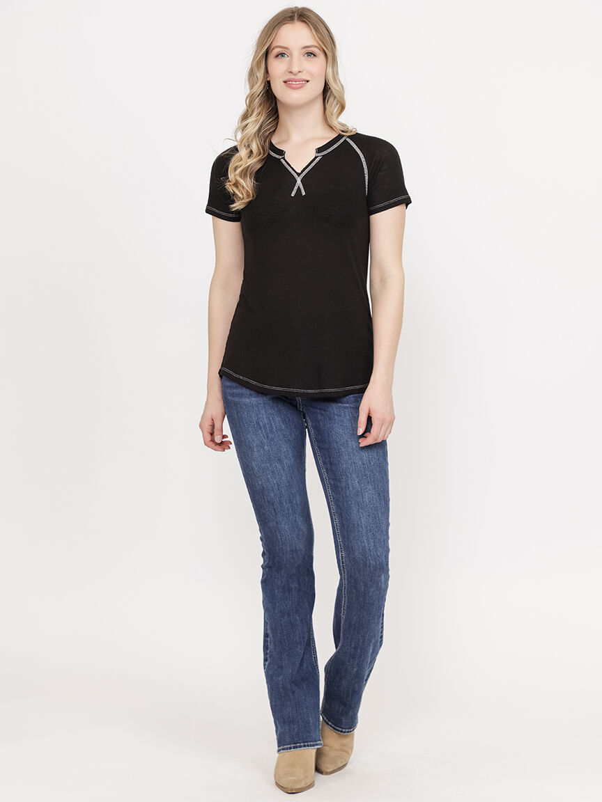 Women's Rib Split Crewneck Tee