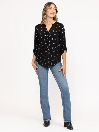 Women's Foil Feather Blouse Women's Foil Feather Blouse