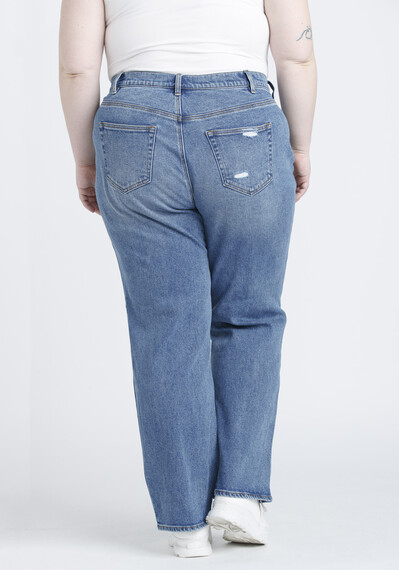 Women's Plus High Rise Destroyed Vintage Straight Jeans Women's Plus High Rise Destroyed Vintage Straight Jeans Image 2