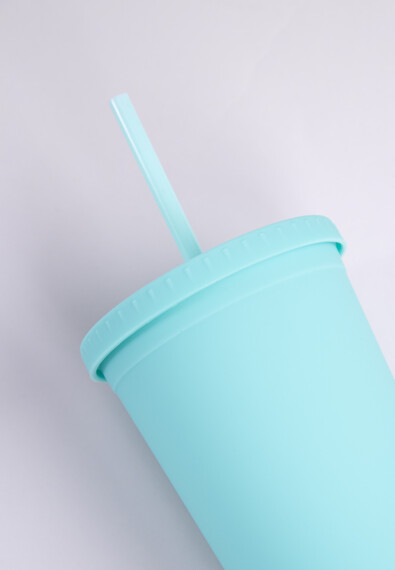 24oz Rubber Coated Light Blue Tumbler 24oz Rubber Coated Light Blue Tumbler Image 2