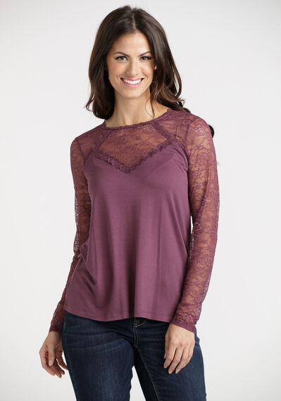 Women's Lace Sleeve Top Image 1