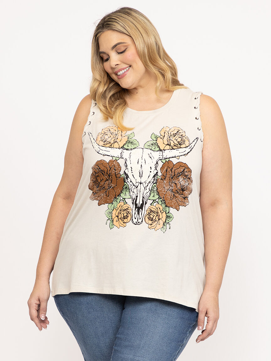 Women's Bull Skull Tank