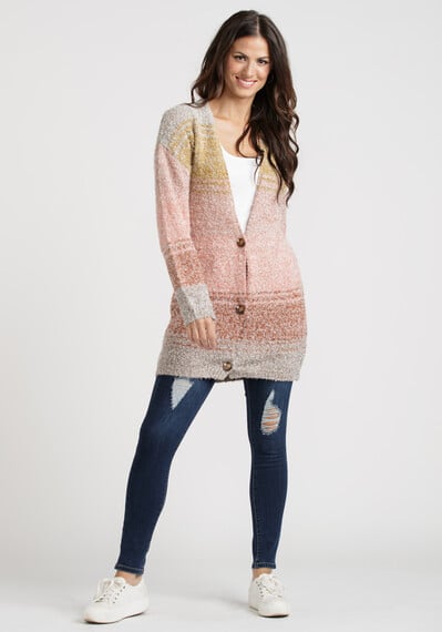 Women's Ombre Button Front Cardigan Image 3