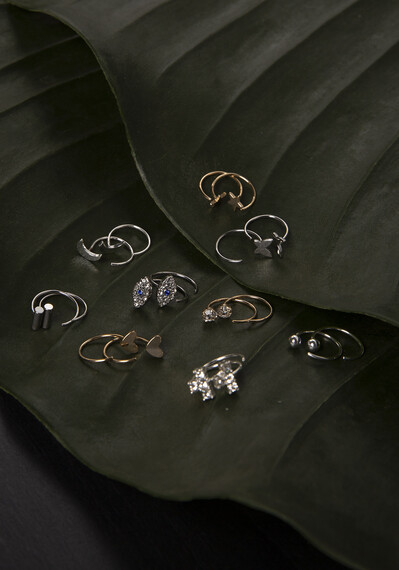 Women's Half Hoop Trend Multi Earrings Women's Half Hoop Trend Multi Earrings Image 1