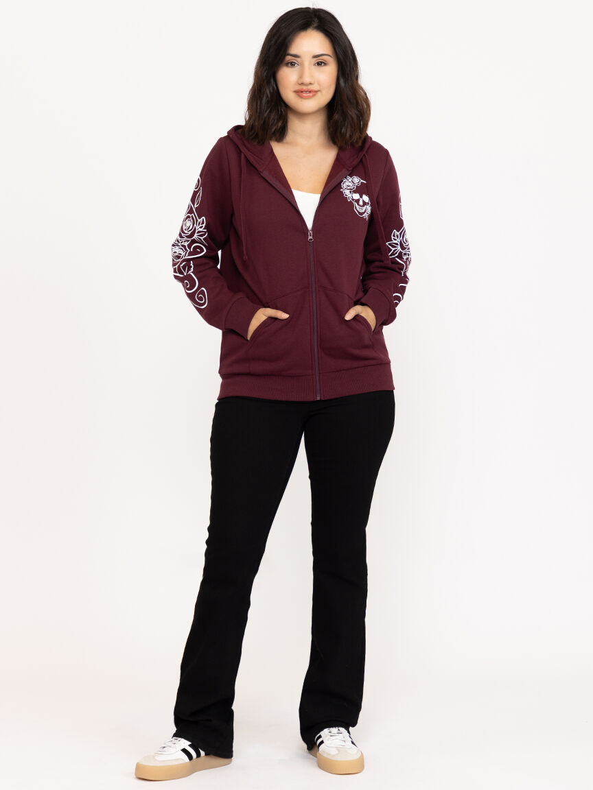 Women's Skull Zip Hoodie