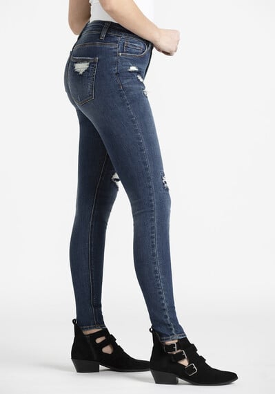 Women's  Rip & Repair High Rise Skinny Jeans Image 3