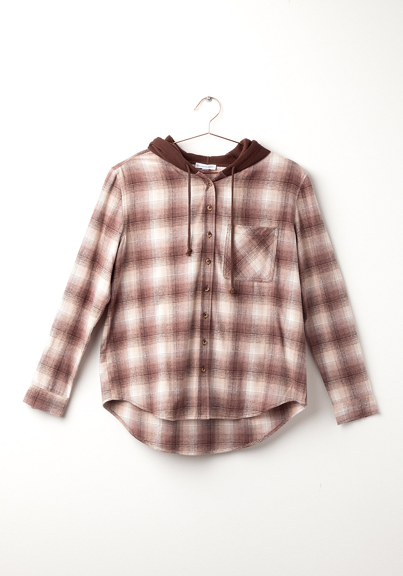 Pink discount plaid hoodie