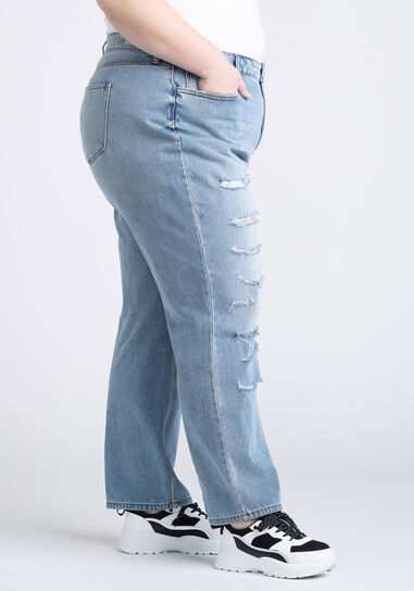 Women's Plus Size High Rise 90's Boyfriend Jeans