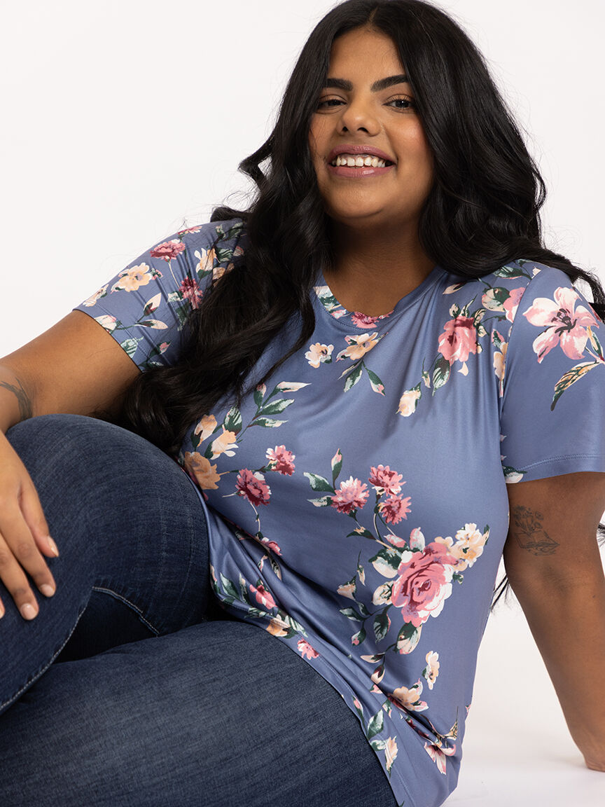 Women's Floral Crew Neck Tee