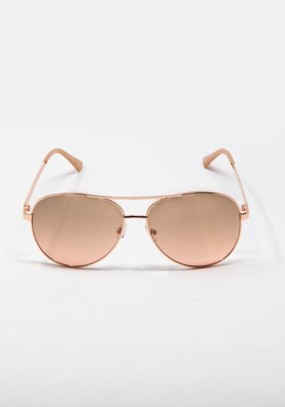 Women's Rose Metal Aviator Sunglasses Image 4