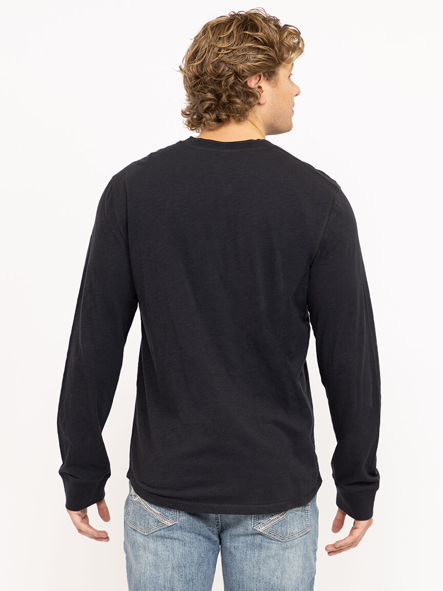 Men's Washed Henley Tee