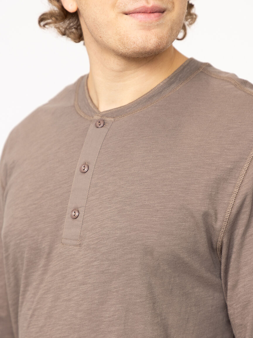 Men's Washed Henley Tee