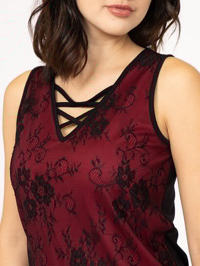 Women's Lace Overlay Tank Women's Lace Overlay Tank